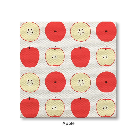 りんご 林檎 花柄 おしゃれ かわいい 北欧 フルーツ アートパネル ファブリックボード 壁掛け インテリア 絵画 1枚目の画像