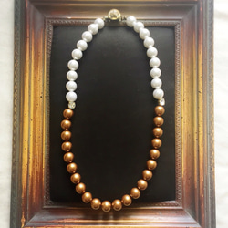 bi-color pearl necklace 2枚目の画像