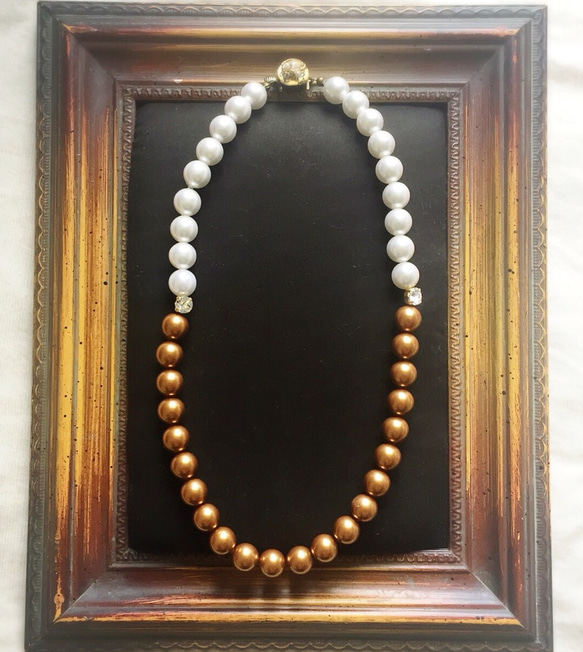 bi-color pearl necklace 2枚目の画像