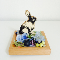 ■Blue■Garden Flower square:Rabbit(□青□ガーデンフラワースクエア:うさぎ) 1枚目の画像