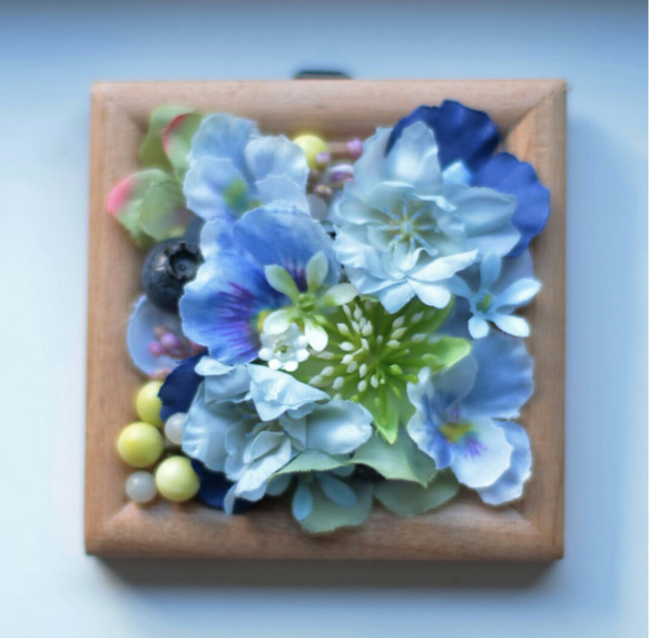 ■Blue■Garden Flower square:Rabbit(□青□ガーデンフラワースクエア:うさぎ) 2枚目の画像