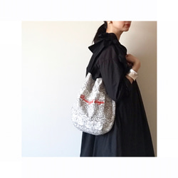 《3way》ribbon tote bag（brother rabbit gray） 4枚目の画像