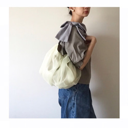 【受注生産】《3way》  ribbon tote bag （pale yellow） 4枚目の画像