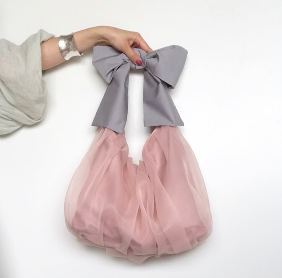 【受注生産】《3way》ribbon tote bag （sakura pink） 4枚目の画像