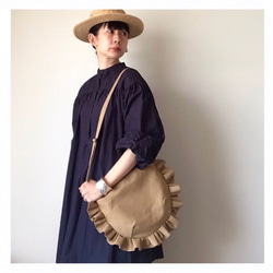 【受注生産】 frill shoulder bag （camel） 8枚目の画像