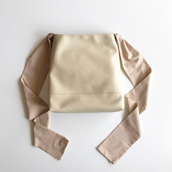 【sold out】《3way》ribbon tote bag （eco-leather écru） 8枚目の画像