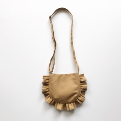 【受注生産】 ミニサイズfrill shoulder bag （camel） 5枚目の画像