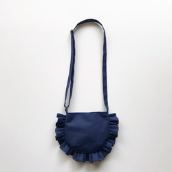 【受注生産】 ミニサイズfrill shoulder bag （navy） 7枚目の画像