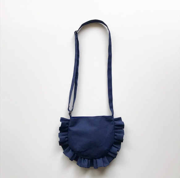 【受注生産】 ミニサイズfrill shoulder bag （navy） 7枚目の画像