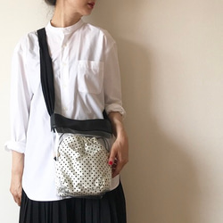 《3way》PVC ribbon tote bag （クリア×ドット） 4枚目の画像