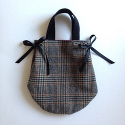 glen check tweed tote bag 1枚目の画像