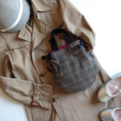 glen check tweed tote bag 4枚目の画像