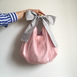 3way  ribbon tote bag （tulle pink） 1枚目の画像