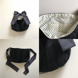 ★受注生産★3way  ribbon tote bag （tulle black） 5枚目の画像