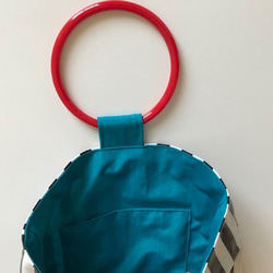 【受注生産】laminate round bag （monotone stripe） 4枚目の画像