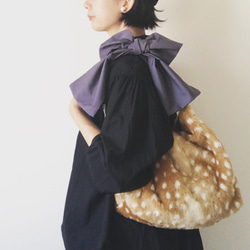 eco fur 3way ribbon tote bag（バンビ柄） 5枚目の画像