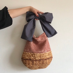 【受注生産】3way  ribbon tote bag（race renga） 1枚目の画像