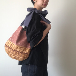 【受注生産】3way  ribbon tote bag（race renga） 3枚目の画像