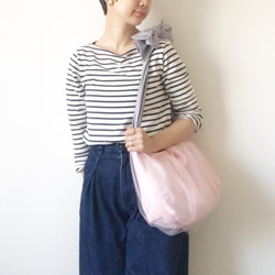 【受注生産】3way tulle ribbon tote bag（pink） 6枚目の画像