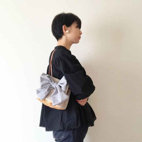 【受注生産】2way  ribbon race mini bag part2（beige） 2枚目の画像