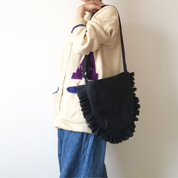 【受注生産】frill shoulder bag （black） 5枚目の画像