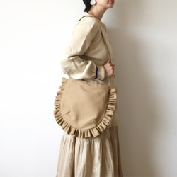 【受注生産】frill shoulder bag （camel） 5枚目の画像