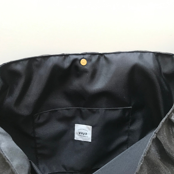 【受注生産】 《3way 》 ribbon tote bag （black） 4枚目の画像