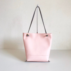 【受注生産】eco leather baketsu bag（sakura pink） 2枚目の画像