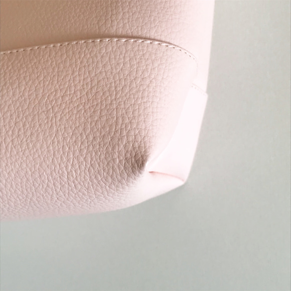 【受注生産】eco leather baketsu bag（sakura pink） 6枚目の画像