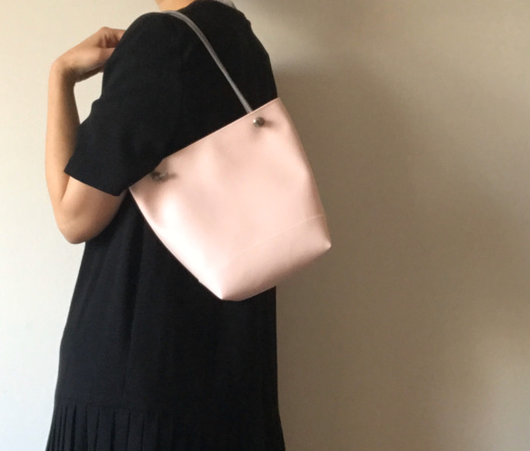 【受注生産】eco leather baketsu bag（sakura pink） 9枚目の画像