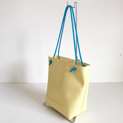 【受注生産】eco leather baketsu bag（mimosa yellow） 3枚目の画像