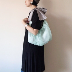 【受注生産】《3way》ribbon tote bag （mint） 5枚目の画像