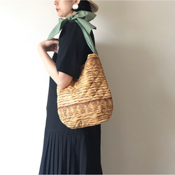 【soldout】リンクコーデセット（basket柄 × moss green ribbon） 3枚目の画像