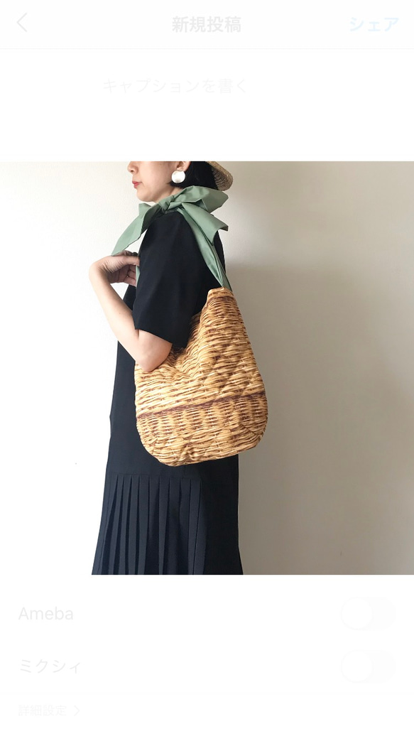 【soldout】リンクコーデセット（basket柄 × moss green ribbon） 3枚目の画像