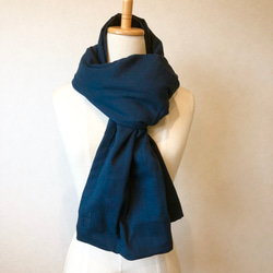 受注製作 国産ダブルガーゼのサッと羽織れるたっぽりカーディガン ネイビー 5枚目の画像