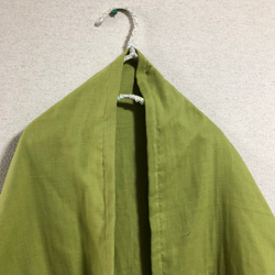 受注製作 国産ダブルガーゼのサッと羽織れるたっぽりカーディガン グリーンティー 2枚目の画像