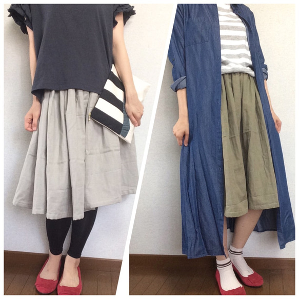 訂單製作 日本產雙層紗 內搭外穿皆適合的裙子 藍綠 第2張的照片