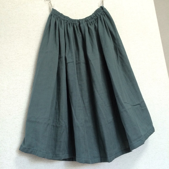 訂單製作 日本產雙層紗 內搭外穿皆適合的裙子 藍綠 第4張的照片