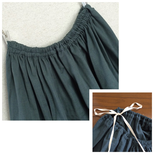 訂單製作 日本產雙層紗 內搭外穿皆適合的裙子 藍綠 第5張的照片