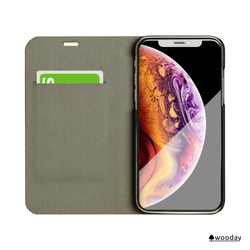 iPhone 天然木　手帳型　フルウッドケース　リンゴモデル　ウォールナット　(名入れ可+700円） 6枚目の画像