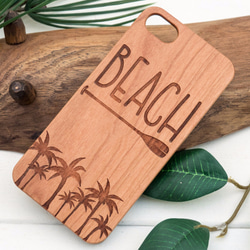 iPhone木製ケース BEACHモデル (名入れ可+700円) 1枚目の画像