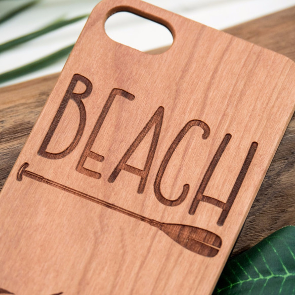 iPhone木製ケース BEACHモデル (名入れ可+700円) 2枚目の画像