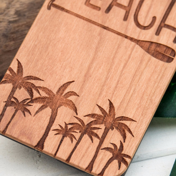 iPhone木製ケース BEACHモデル (名入れ可+700円) 3枚目の画像