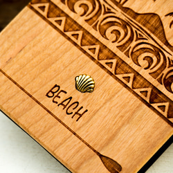 iPhone木製ケース ゴールド　シェル　(名入れ可 +700円) 2枚目の画像