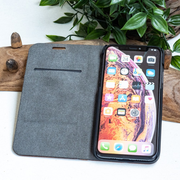 iPhone 天然木　手帳型　フルウッドケース　ドリームキャッチャー　(名入れ可+700円） 5枚目の画像