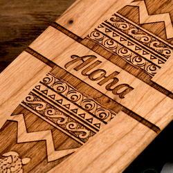 iPhone木製ケース サーフボード　アロハ　(名入れ可 +700円) 3枚目の画像