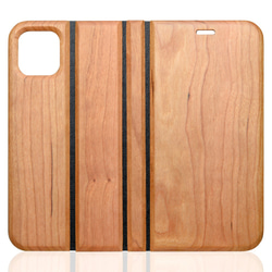 iPhone11Pro用　手帳型　木製（ウッド）ケース　 (名入れ+700円) 1枚目の画像
