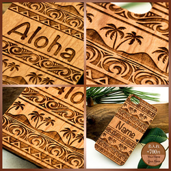 iPhone 天然木 彫刻ケース　トロピカル　(名入れ可+700円） 8枚目の画像