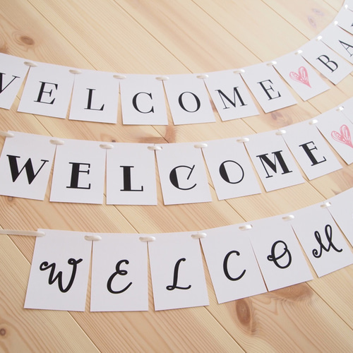 ♡15超!!【送料無料】選べるフォント☆WELCOME♡BABYガーランド