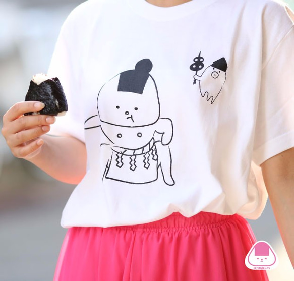 【キッズサイズもあります】おにぎりTシャツ　どすこいver. 1枚目の画像